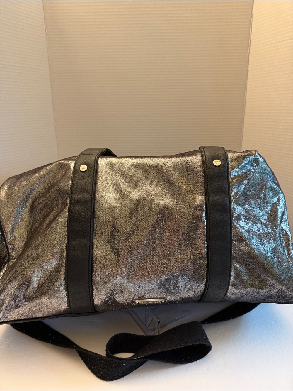 Madden Girl Metallic Gold Weekender Duffel Bag